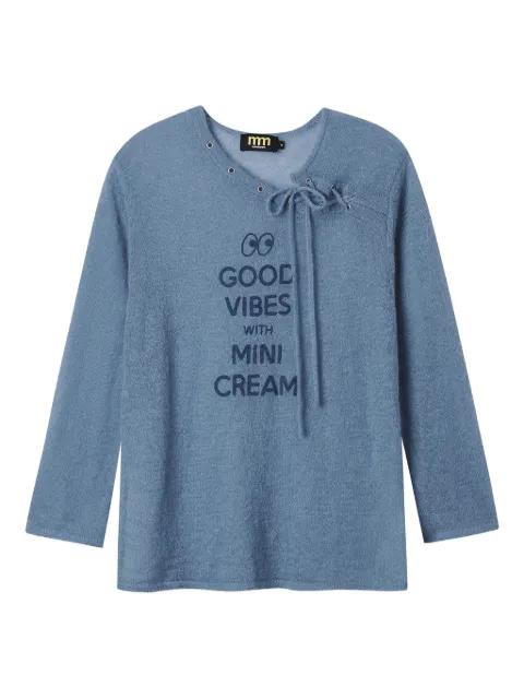 lace-up neck jumper by MINI CREAM