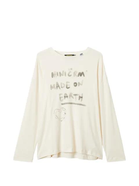 lettering-print T-shirt by MINI CREAM