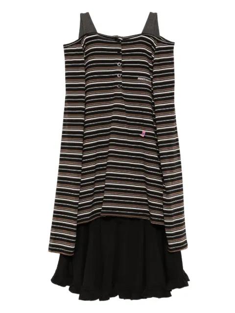 logo-embroidered T-shirt and skirt set by MINI CREAM