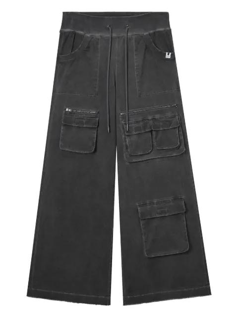 multiple-pocket wide-leg trousers by MINI CREAM
