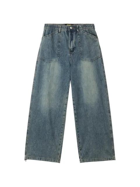 patch-pocket wide-leg jeans by MINI CREAM