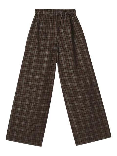 pleated checked trousers by MINI CREAM