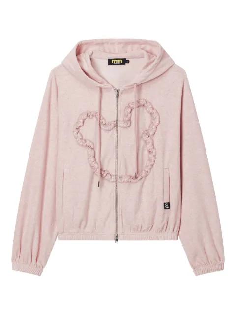 ruffled-detail zip-fastening hoodie by MINI CREAM