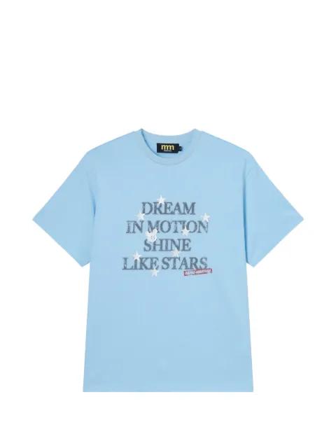 slogan-print T-shirt by MINI CREAM