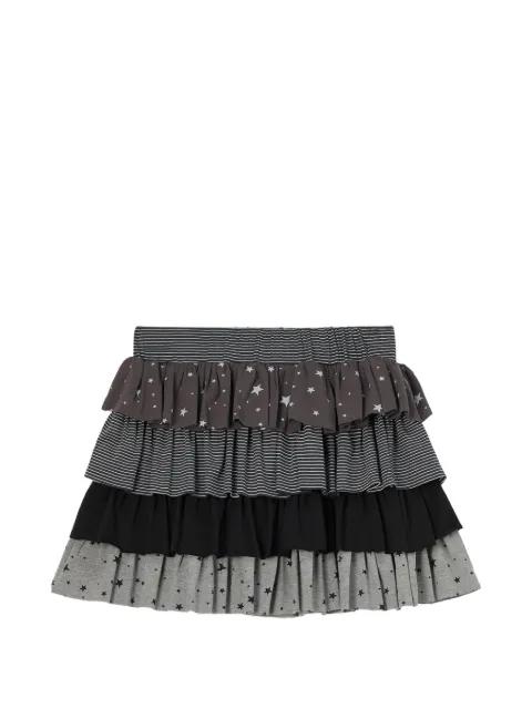 star-print tiered mini skirt by MINI CREAM