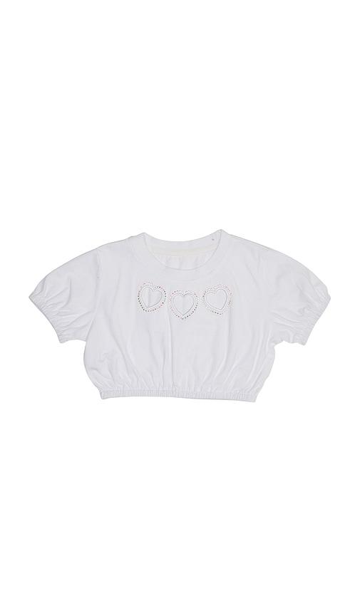 MINI DREAMERS Kids Aya Crop Top in White by MINI DREAMERS
