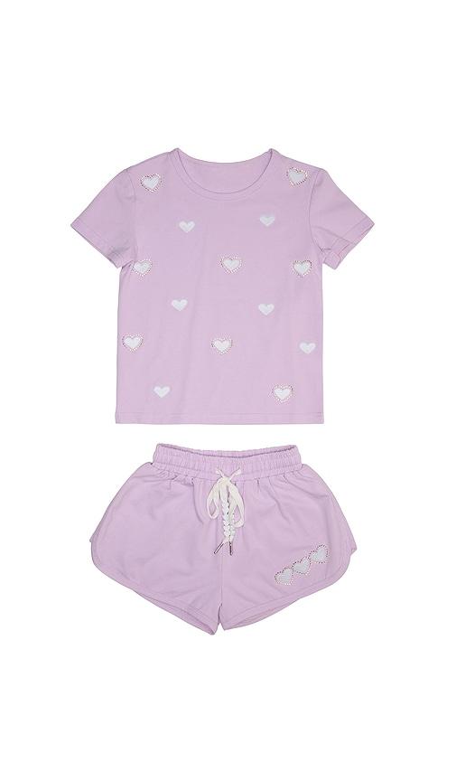 MINI DREAMERS Kids Chelsea Heart Set in Lavender by MINI DREAMERS