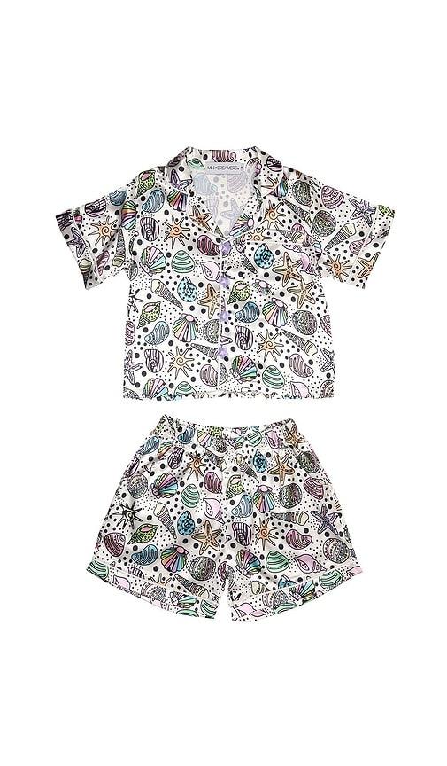 MINI DREAMERS Kids Seashell Short Set in Multi by MINI DREAMERS