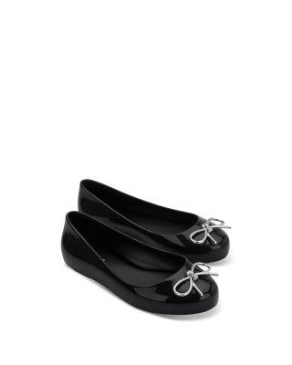Girls' Sweet Love Chrome Metallic Bow Ballet Flats – Toddler by MINI MELISSA