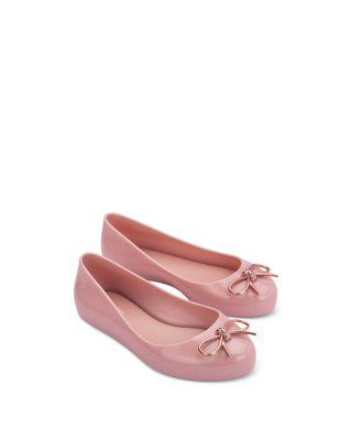 Girls' Sweet Love Chrome Metallic Bow Ballet Flats – Toddler by MINI MELISSA