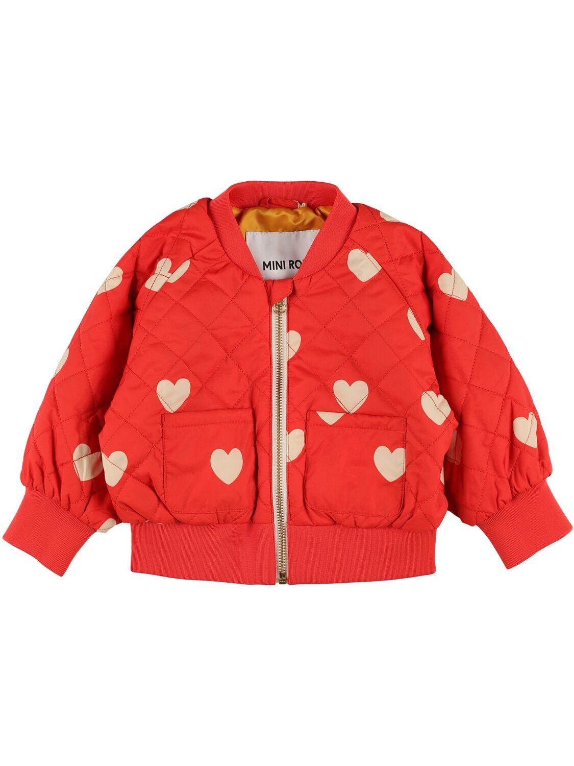 Printed Quilted Nylon Puffer Bomber by MINI RODINI