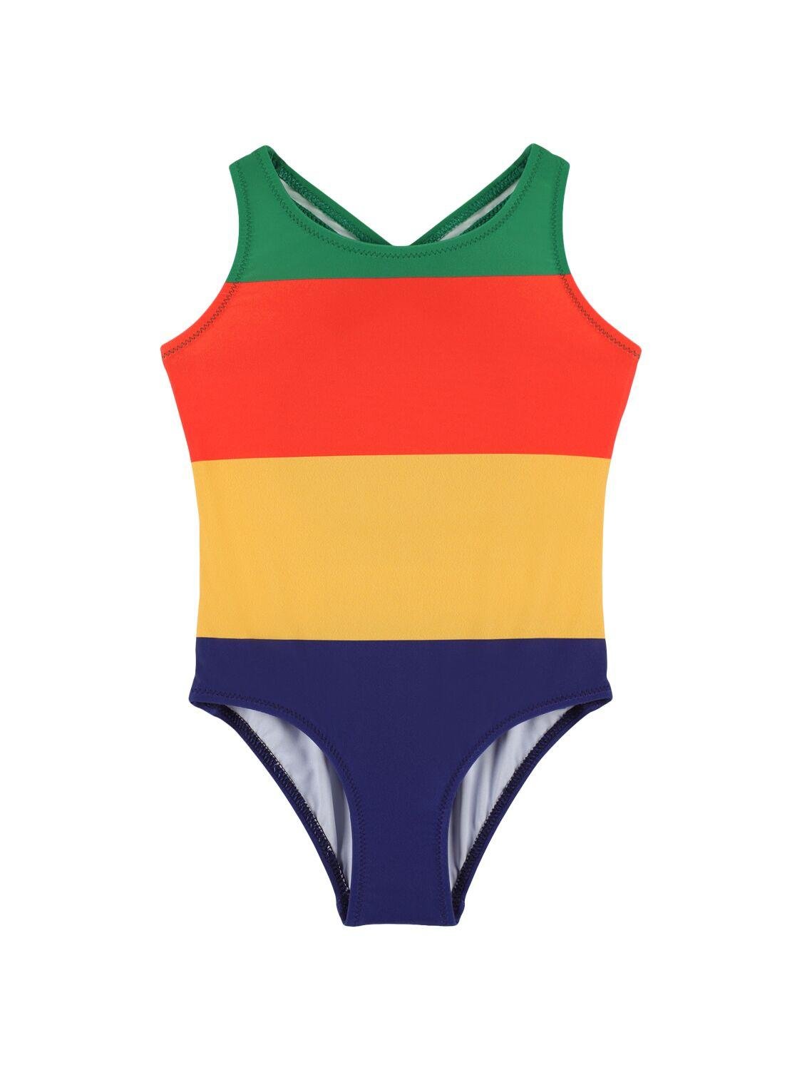 Striped Recycled Tech One Piece Swimsuit by MINI RODINI