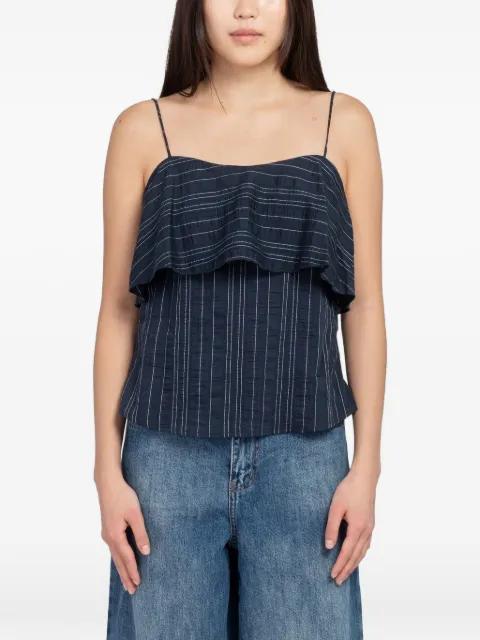 Zine pinstripe ruffled top by MINIMUM