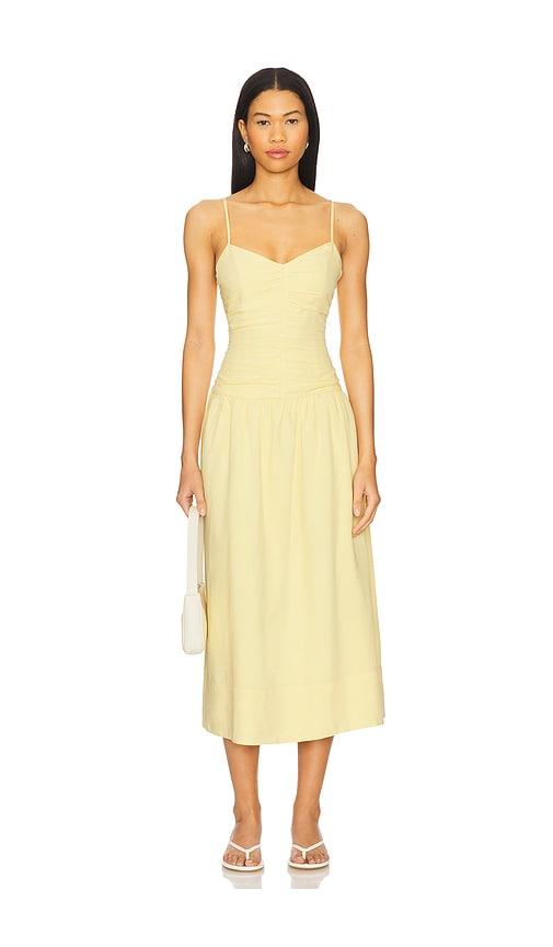 MINKPINK Ophelia Ruched Midi Dress in Yellow by MINKPINK