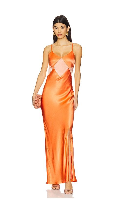 MINKPINK Orla Colour Block Midi Dress in Orange by MINKPINK