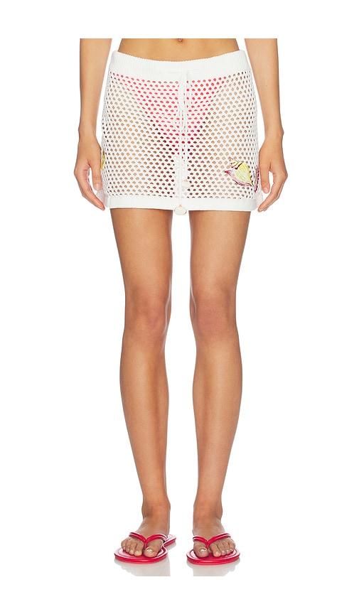 MINKPINK Soleia Crochet Mini Skirt in White by MINKPINK