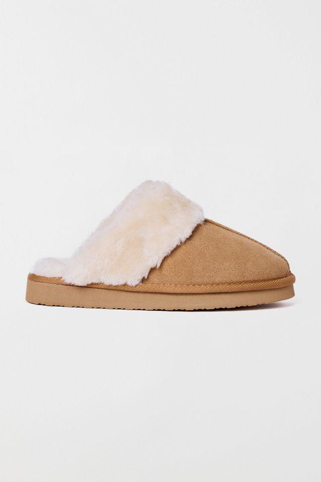 Minnetonka Chesney Faux Fur Suede Scuff Slippers by MINNETONKA
