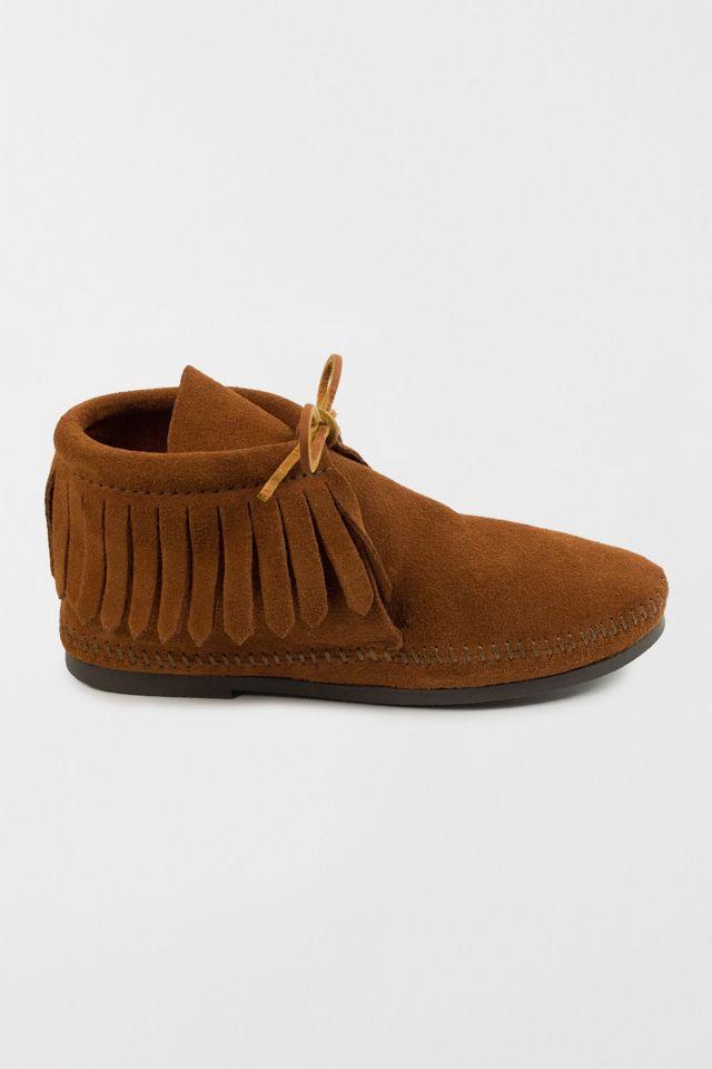 Minnetonka Suede Classic Fringe Moccasin Boot by MINNETONKA