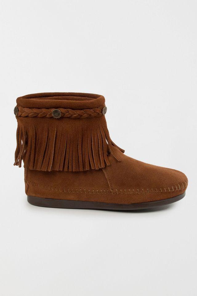 Minnetonka Suede Fringe High Top Boot by MINNETONKA