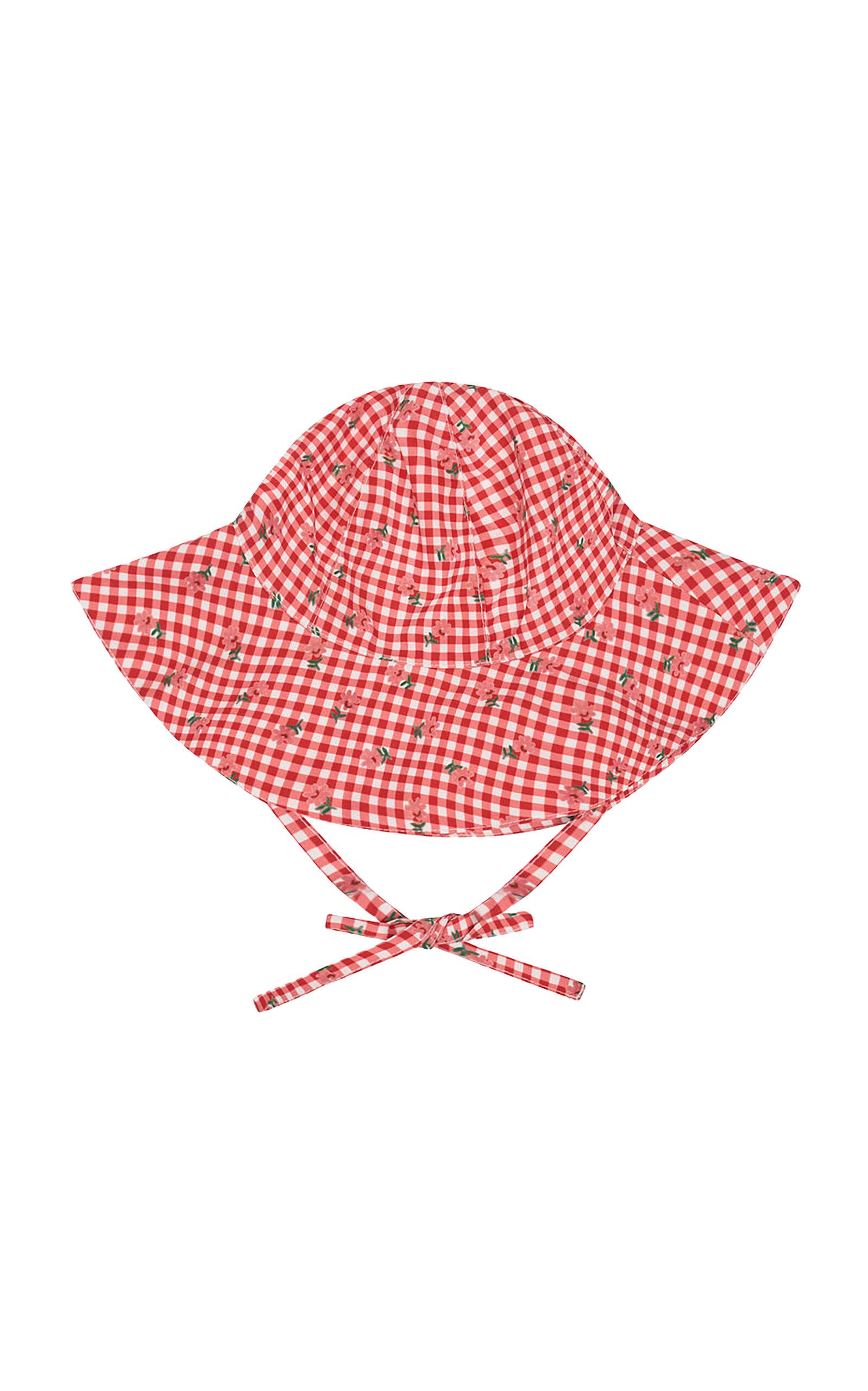 Minnow Baby Cranberry Gingham Sun Hat - Moda Operandi by MINNOW