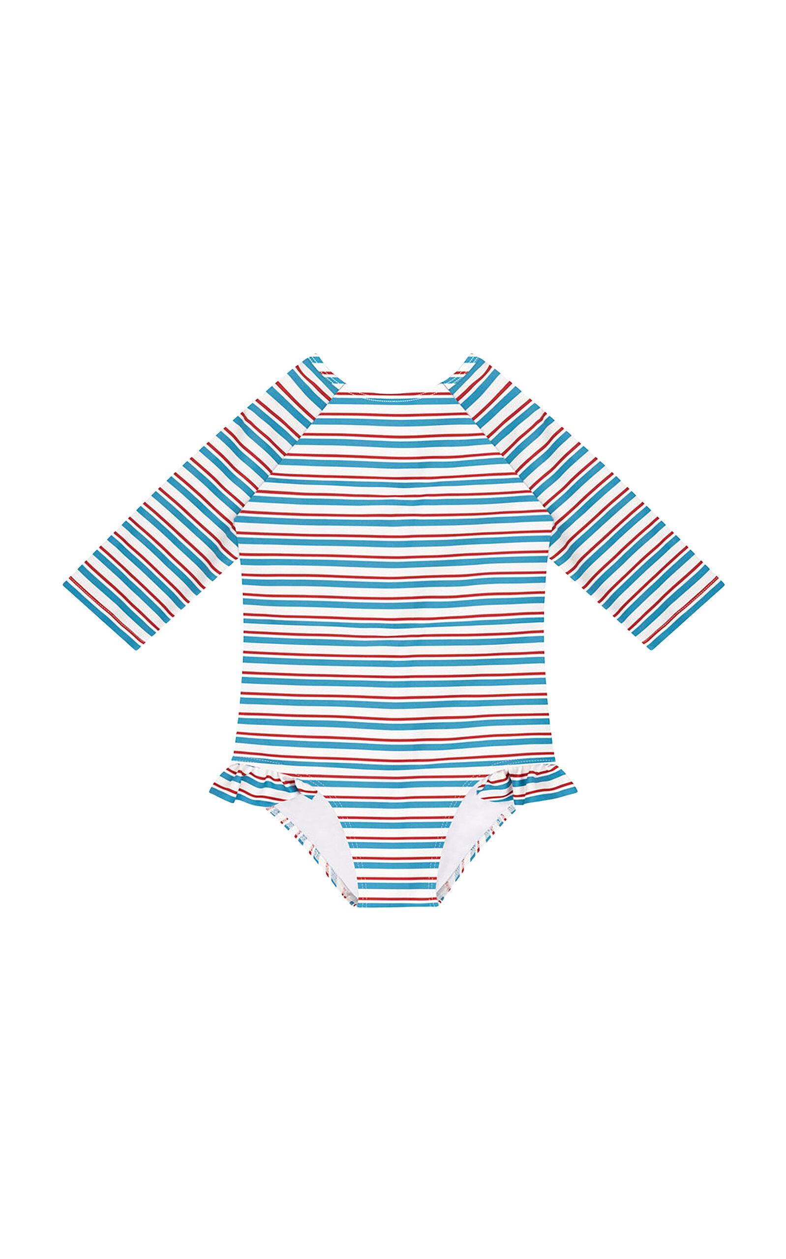 Minnow Girls Jetty Stripe Quarter Sleeve Rashguard One Piece - Moda Operandi by MINNOW