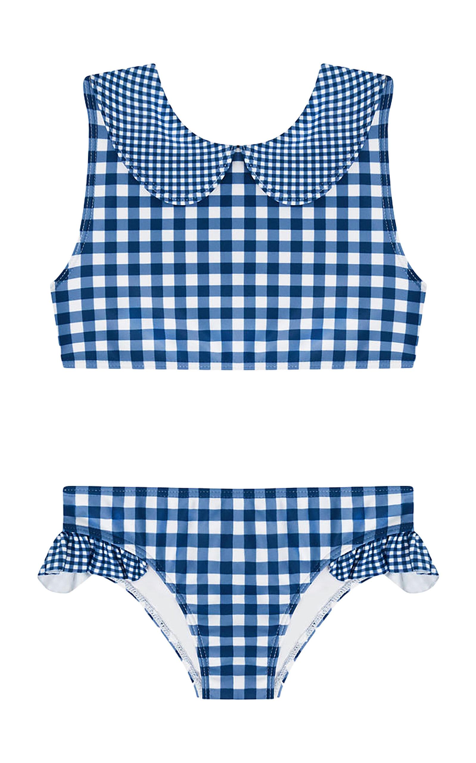 Minnow Girls Navy Picnic Gingham Sailor Bikini - Moda Operandi by MINNOW