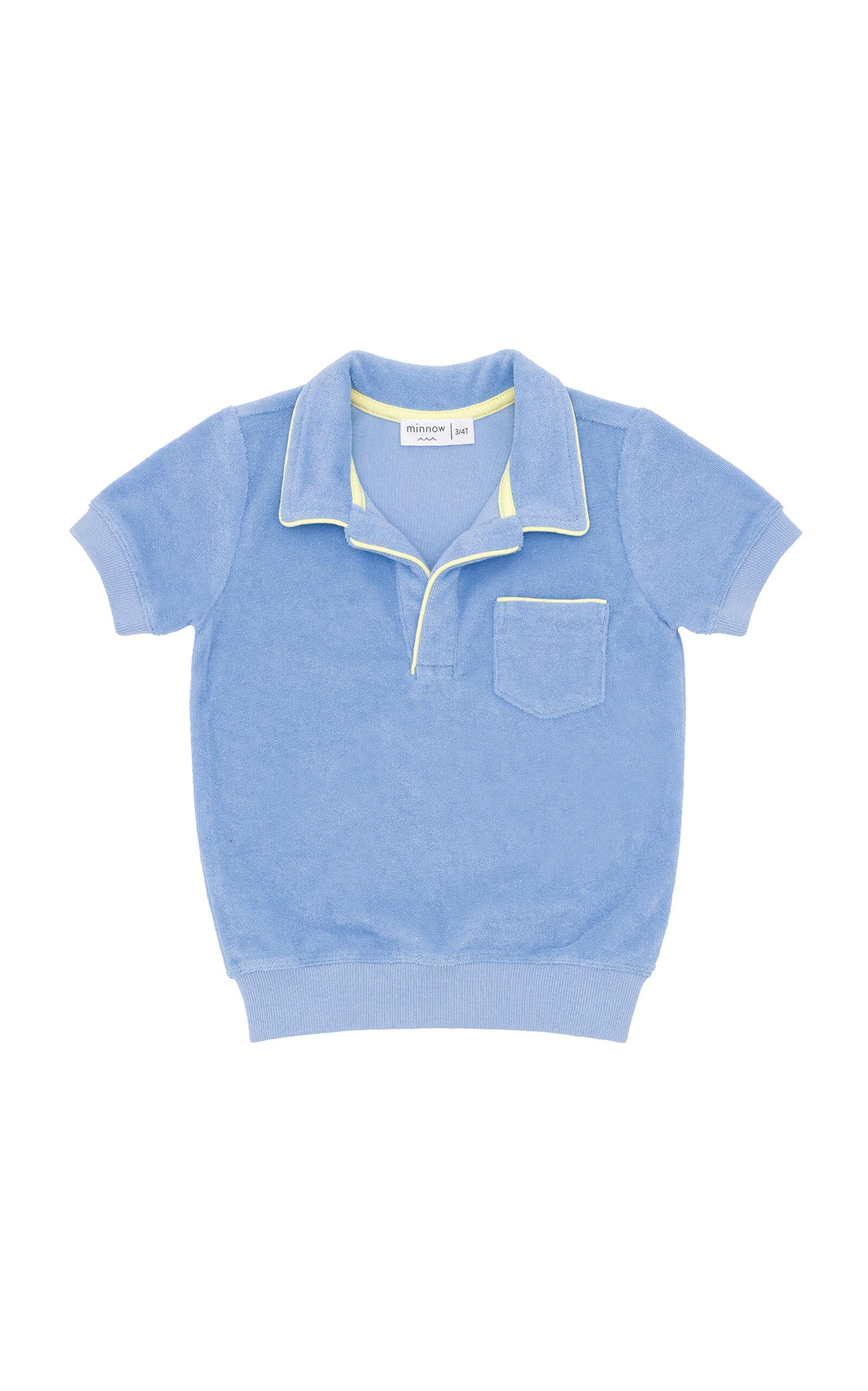 Minnow Kids' Unisex Blue French Terry Polo - Moda Operandi by MINNOW