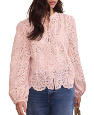 Women's Cotton Broderie Detail Blouse by MINT VELVET