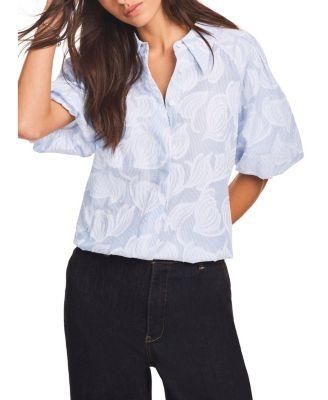Women's Cotton Jacquard Striped Shirt by MINT VELVET