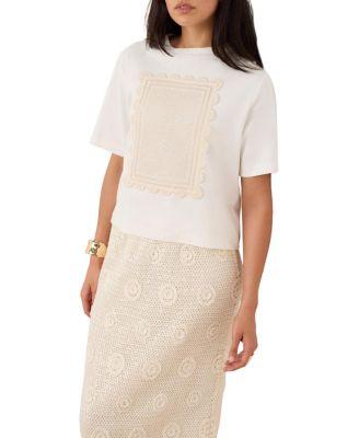 Women's Crochet Panel T-Shirt by MINT VELVET