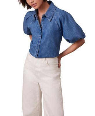 Women's Denim Puff Sleeve Shirt by MINT VELVET