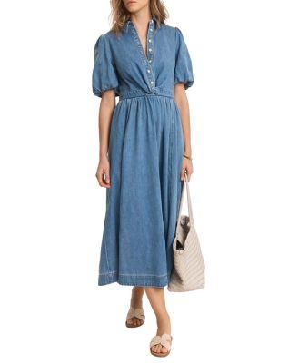 Women's Denim Twist Midi Dress by MINT VELVET