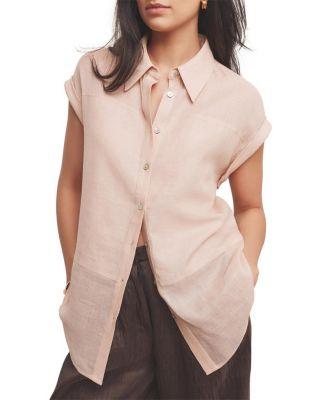Women's Linen Blend Panel Shirt by MINT VELVET