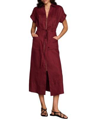Women's Linen Midi Shirt Dress by MINT VELVET