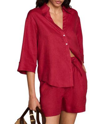 Women's Linen Short Sleeve Resort Shirt by MINT VELVET