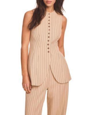 Women's Pinstripe Longline Waistcoat by MINT VELVET