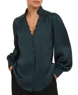 Women's Satin Long Sleeve Blouse by MINT VELVET