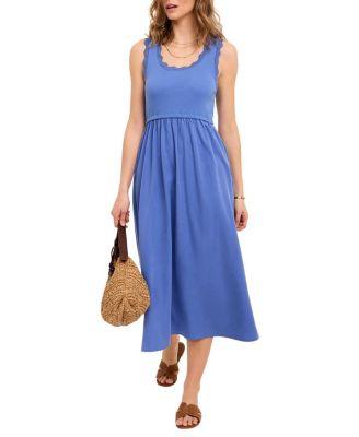 Women's Scallop Short Sleeve Trim Midi Dress by MINT VELVET