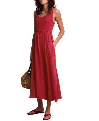 Women's Scallop Short Sleeve Trim Midi Dress by MINT VELVET