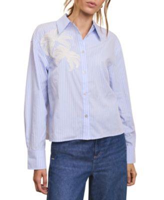 Women's Stripe Embroidered Shirt by MINT VELVET