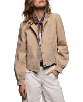 Women's Suede Puff Sleeve Jacket by MINT VELVET