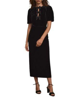Women's Velvet Bow Midi Dress by MINT VELVET