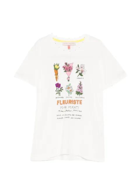 Slub embroidered slub T-shirt by MIRA MIKATI