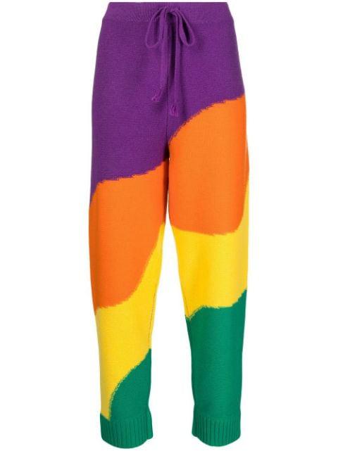 Wavey stripe-print intarsia trousers by MIRA MIKATI