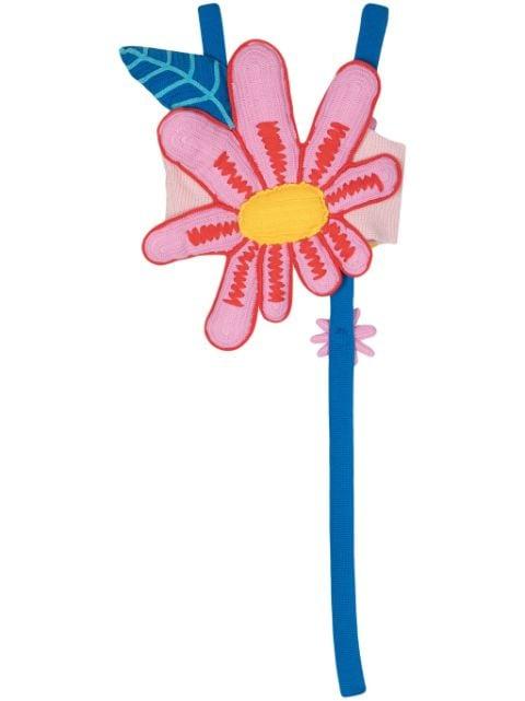 floral-appliqué cropped top by MIRA MIKATI
