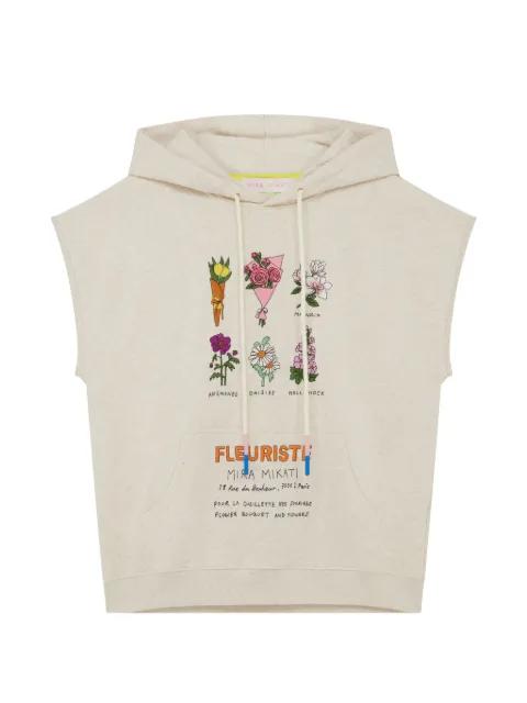 graphic sleeveless hoodie by MIRA MIKATI