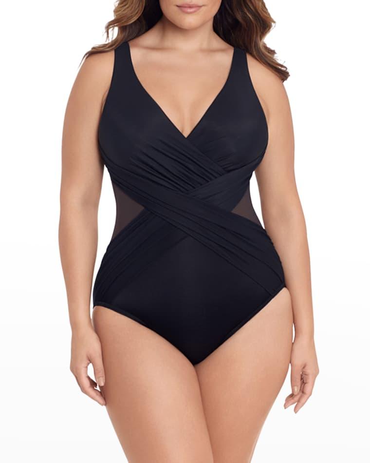 Plus Size Illusionist Crossover One-Piece Swimsuit by MIRACLESUIT