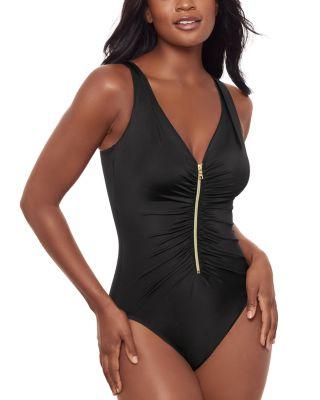 Razzle Dazzle Zip One Piece Swimsuit by MIRACLESUIT
