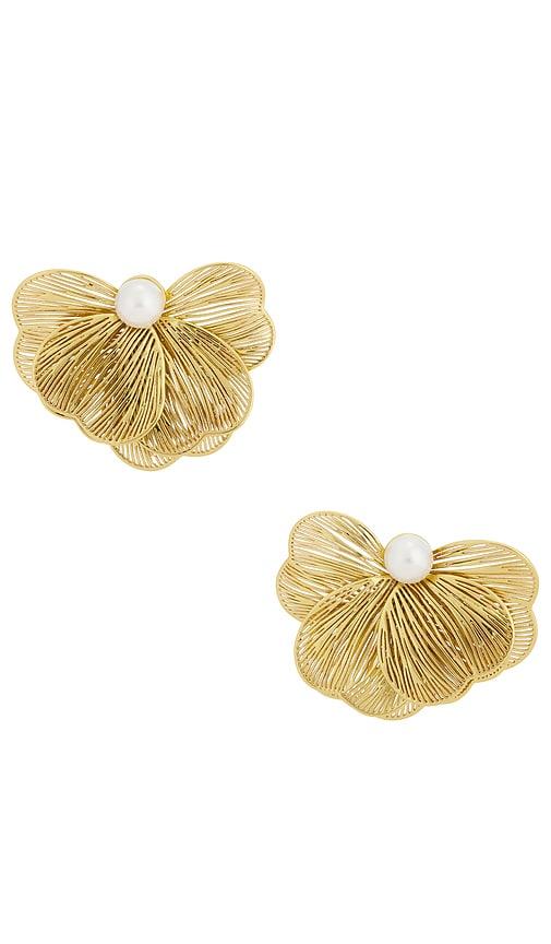 MIRANDA FRYE Lily Earrings in Metallic Gold by MIRANDA FRYE