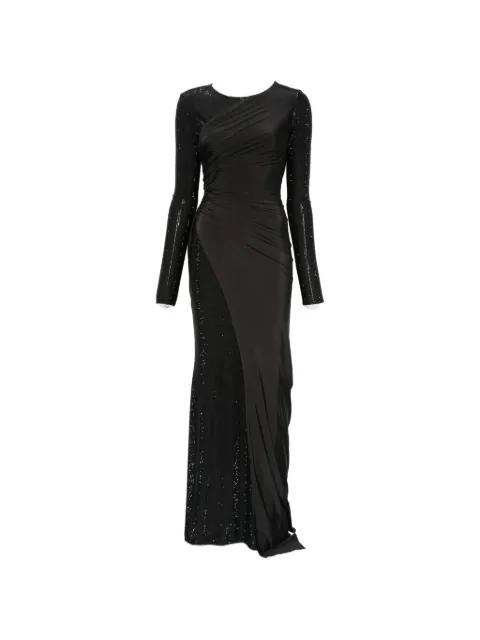 crystal-embellished draped dress by MIRON